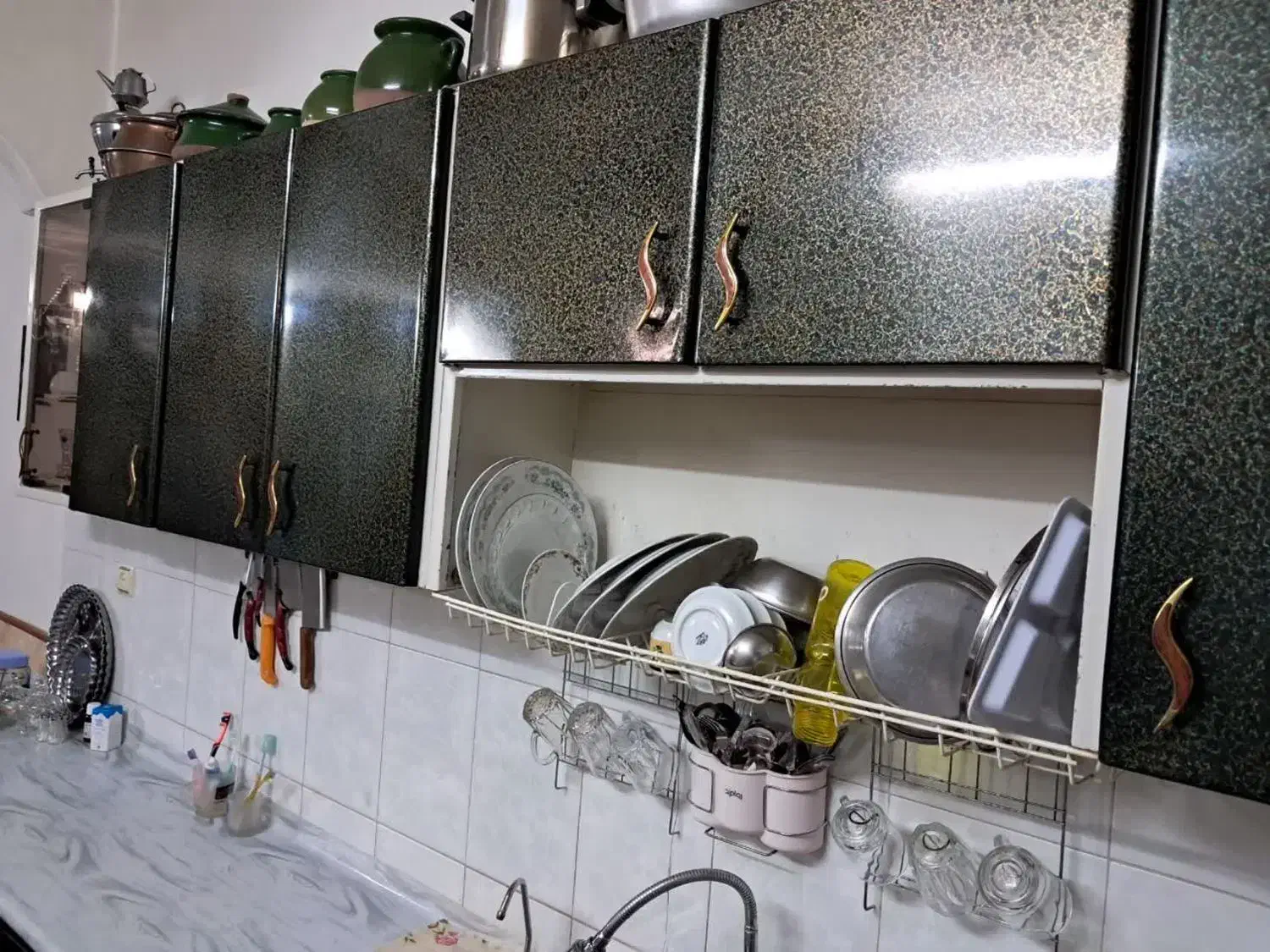 کابینت فلزی|آب‌چکان و نظم‌دهنده ظروف|قم, انصار‌الحسین|دیوار