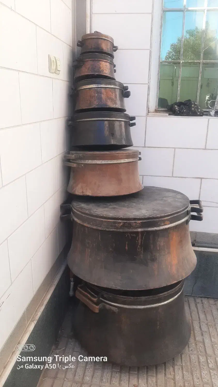 دیگ مسی قدیمی کلکسیون|ظروف پخت‌وپز|شهرکرد, |دیوار