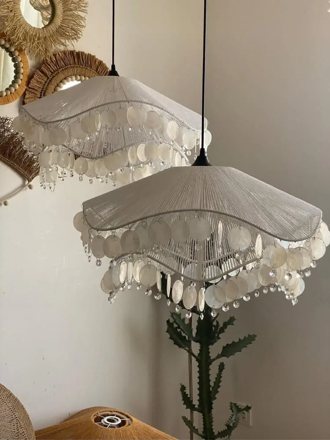 لوستر دست بافت مکرومه|صنایع دستی و سایر لوازم تزئینی|شیراز, سینما سعدی|دیوار