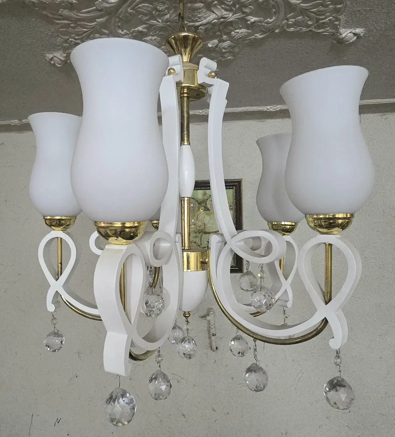 ۳ عدد لوستر چوبی به همراه ۲ دیوارکوب(در حد نو)|لوستر و چراغ آویز|تهران, افسریه شمالی|دیوار