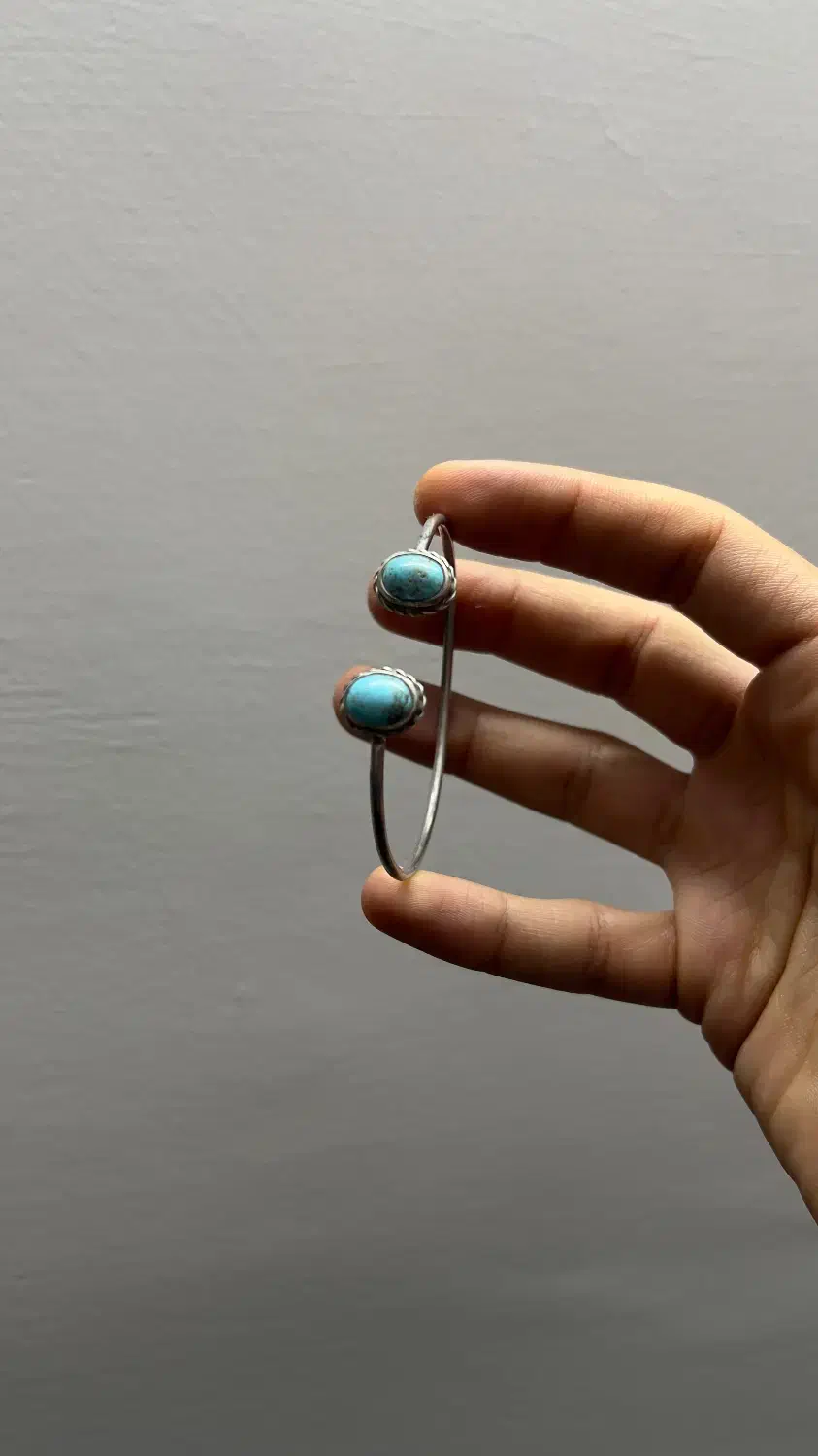 دستبند نقره دستساز با سنگ فیروزه نیشابور طبیعی|جواهرات|تهران, بهار|دیوار