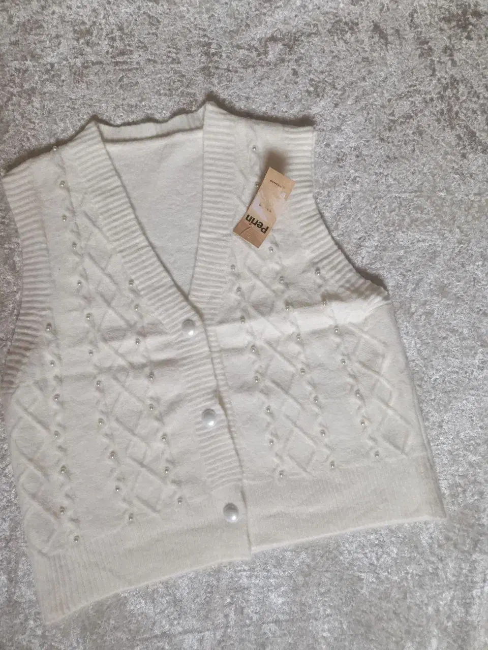 جلیقه ی بافت سفید|لباس|نظرآباد, مصطفی آباد|دیوار