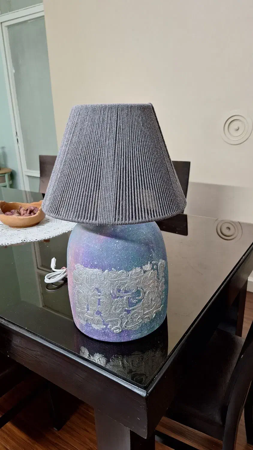 آباژور سفالی ژورنالی با رنگ و پتینه خاص|چراغ خواب و آباژور|تهران, دکتر هوشیار|دیوار