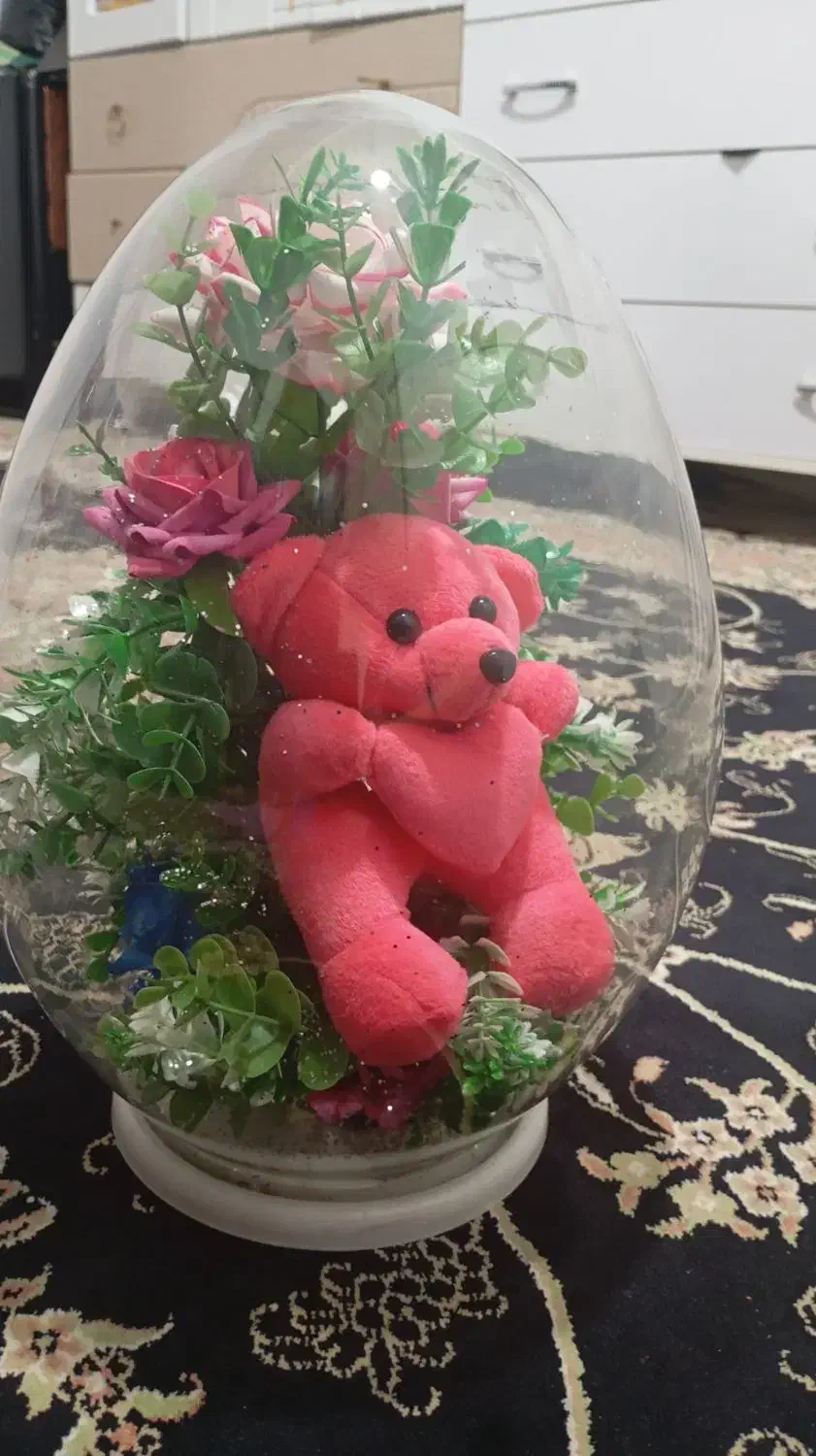 باکس شیشه ای گل وعروسک|گل مصنوعی|قرچک, مهدیه|دیوار