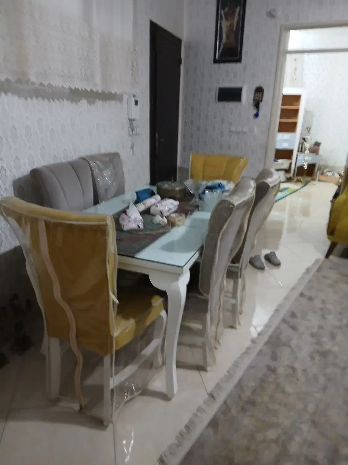 میز و صندلی ناهار خوری ۶ نفره با کاور صندلی|میز و صندلی غذاخوری|جهرم, |دیوار