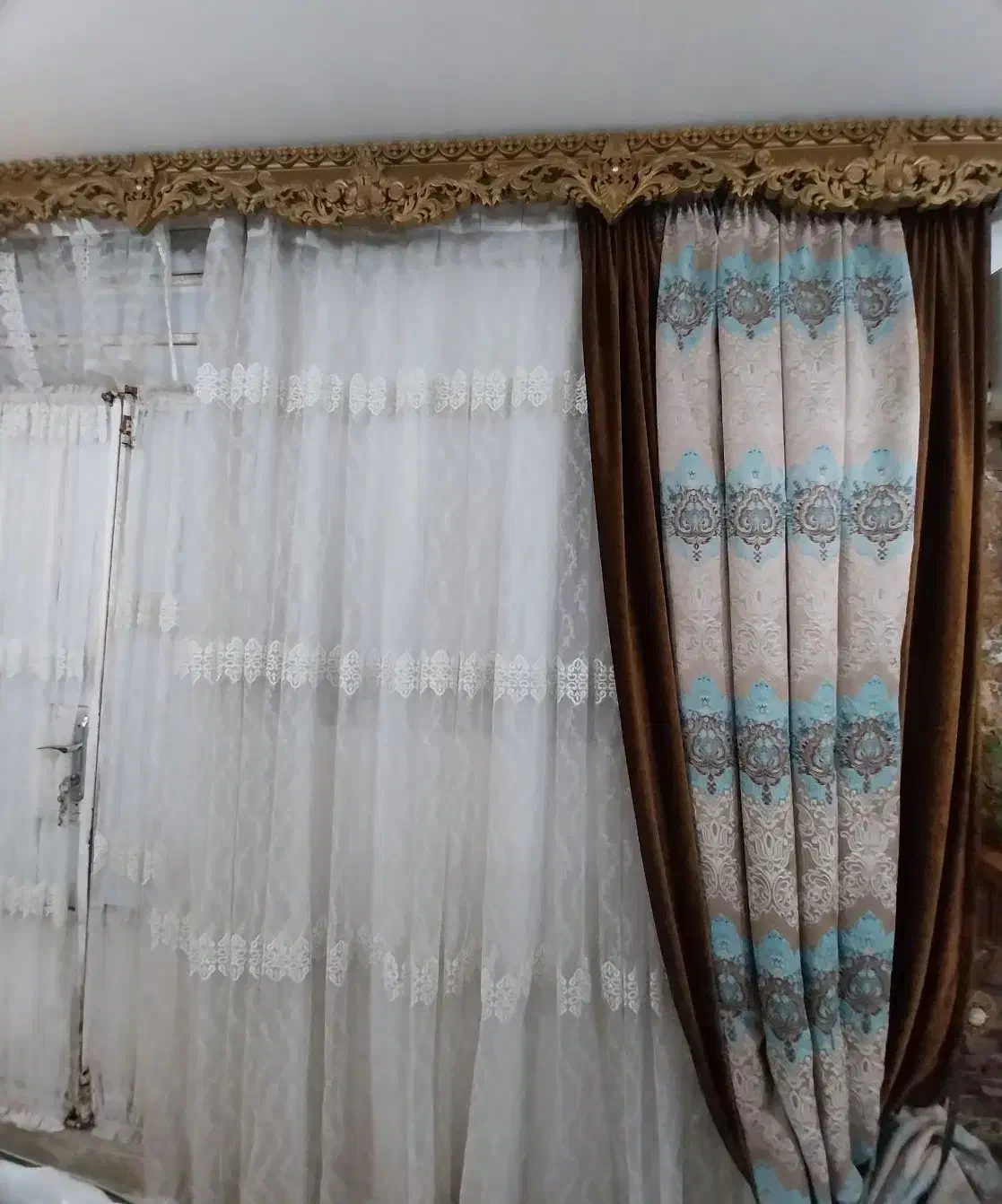 پرده سه متری کامل باکتیبه|پرده، رانر، رومیزی|اهواز, اسلام آباد غربی|دیوار