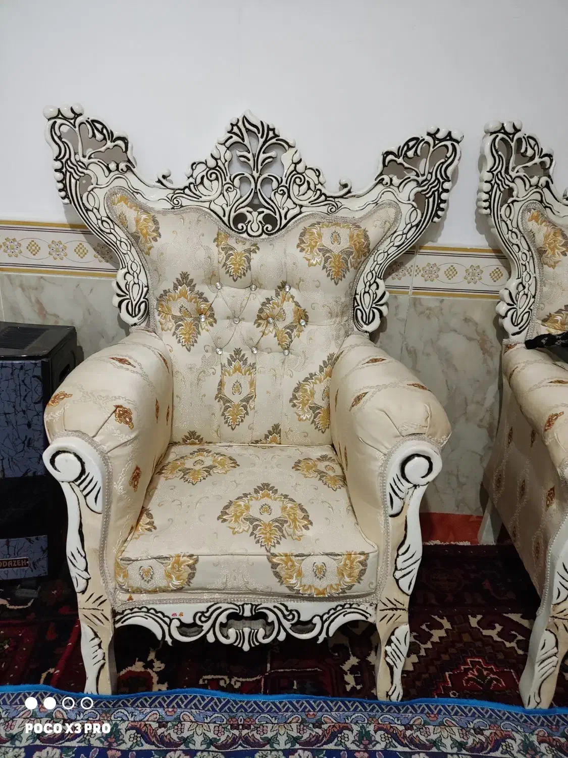 فروش مبل سلطنتی سفید کرمی ۷نفره|مبلمان خانگی و میز عسلی|مراغه, |دیوار