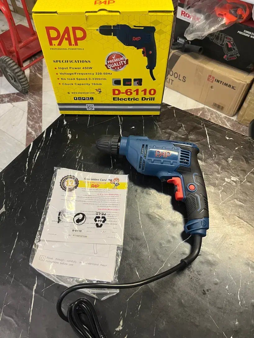 دریل برقی دیمر دار سه نظام ۱۰ میلی متر ۴۵۰ وات pap|ابزارآلات|تهران, شیخ هادی|دیوار