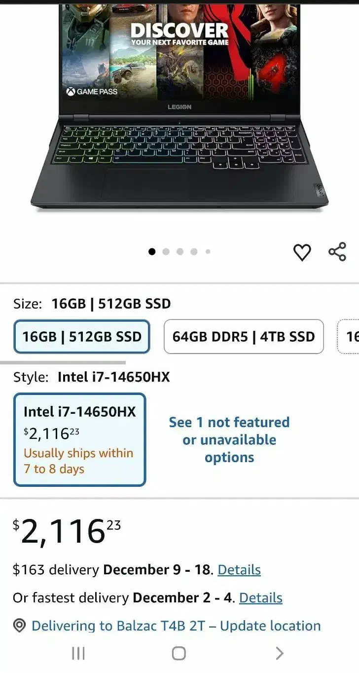 لپ‌تاپ گیمینگ Lenovo Legion 5 + ماوس حرفه‌ای|رایانه همراه|اردبیل, |دیوار