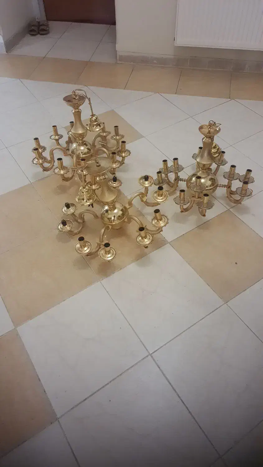 لوستر آبکاری طلا|لوستر و چراغ آویز|تهران, سعادت‌آباد|دیوار