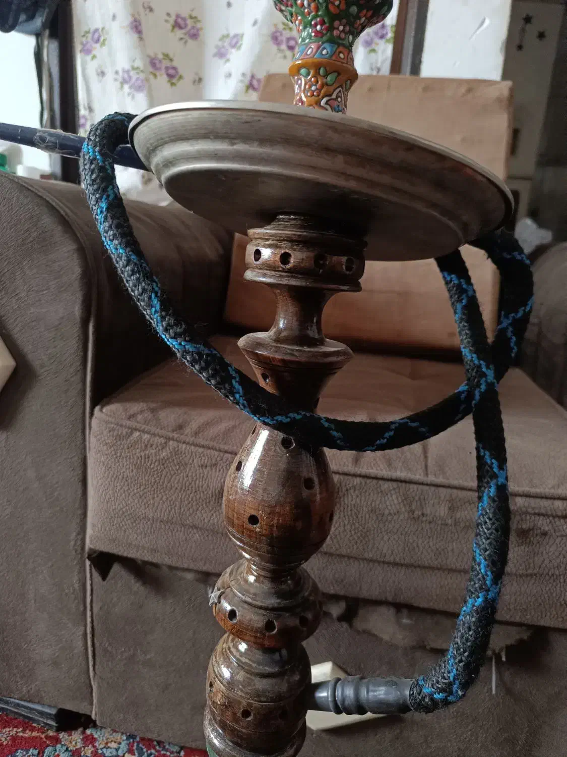 قلیان چوبی بزرگ|صنایع دستی و سایر لوازم تزئینی|بانه, |دیوار