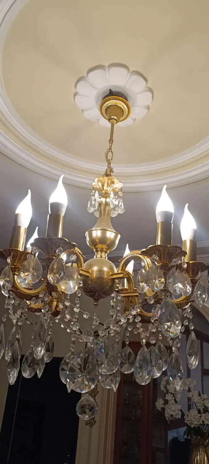 لوستر قدیمی برنز اصل|لوستر و چراغ آویز|تبریز, |دیوار