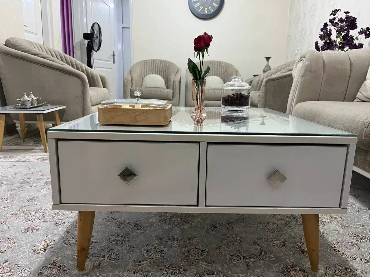 میز وسط پذیرایی دو طرف کشو|مبلمان خانگی و میز عسلی|منجیل, |دیوار