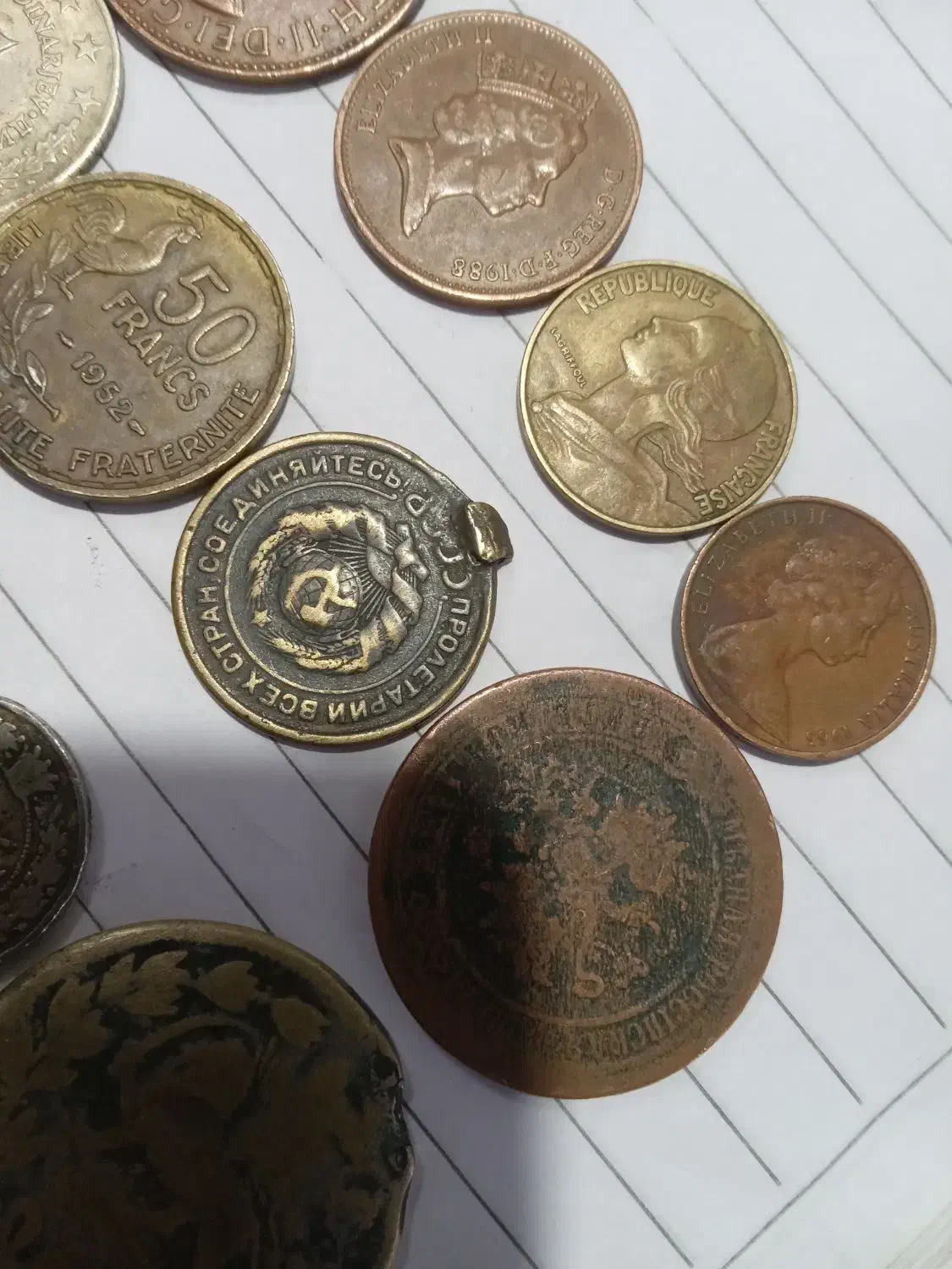 ۱۲ عدد سکه کهنه|کلکسیون سکه، تمبر، اسکناس|باقرشهر, |دیوار