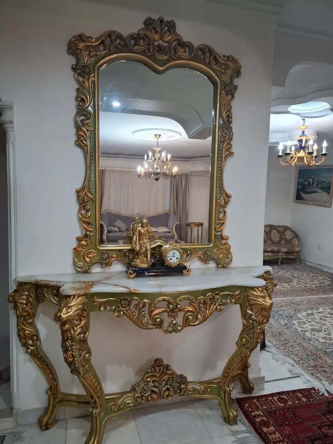 آیینه کنسول چوب|بوفه، ویترین، کنسول|تهران, ایوانک|دیوار