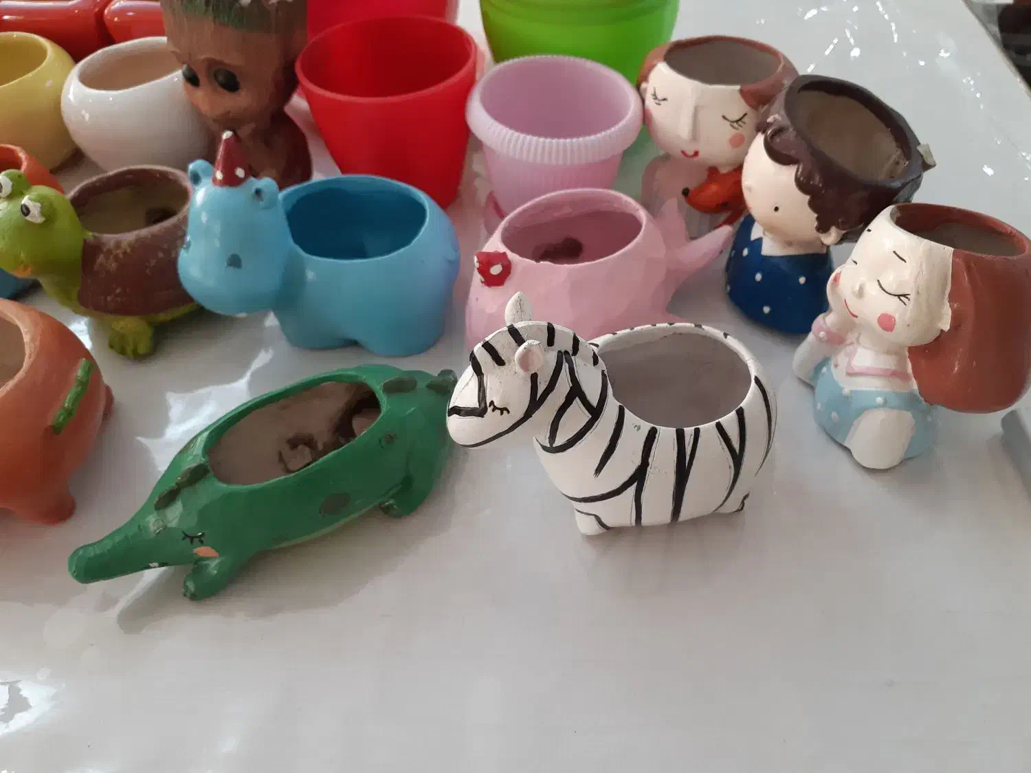 گلدان سرامیکی فانتزی|گل و گیاه طبیعی|تهران, شهرک فرهنگیان|دیوار