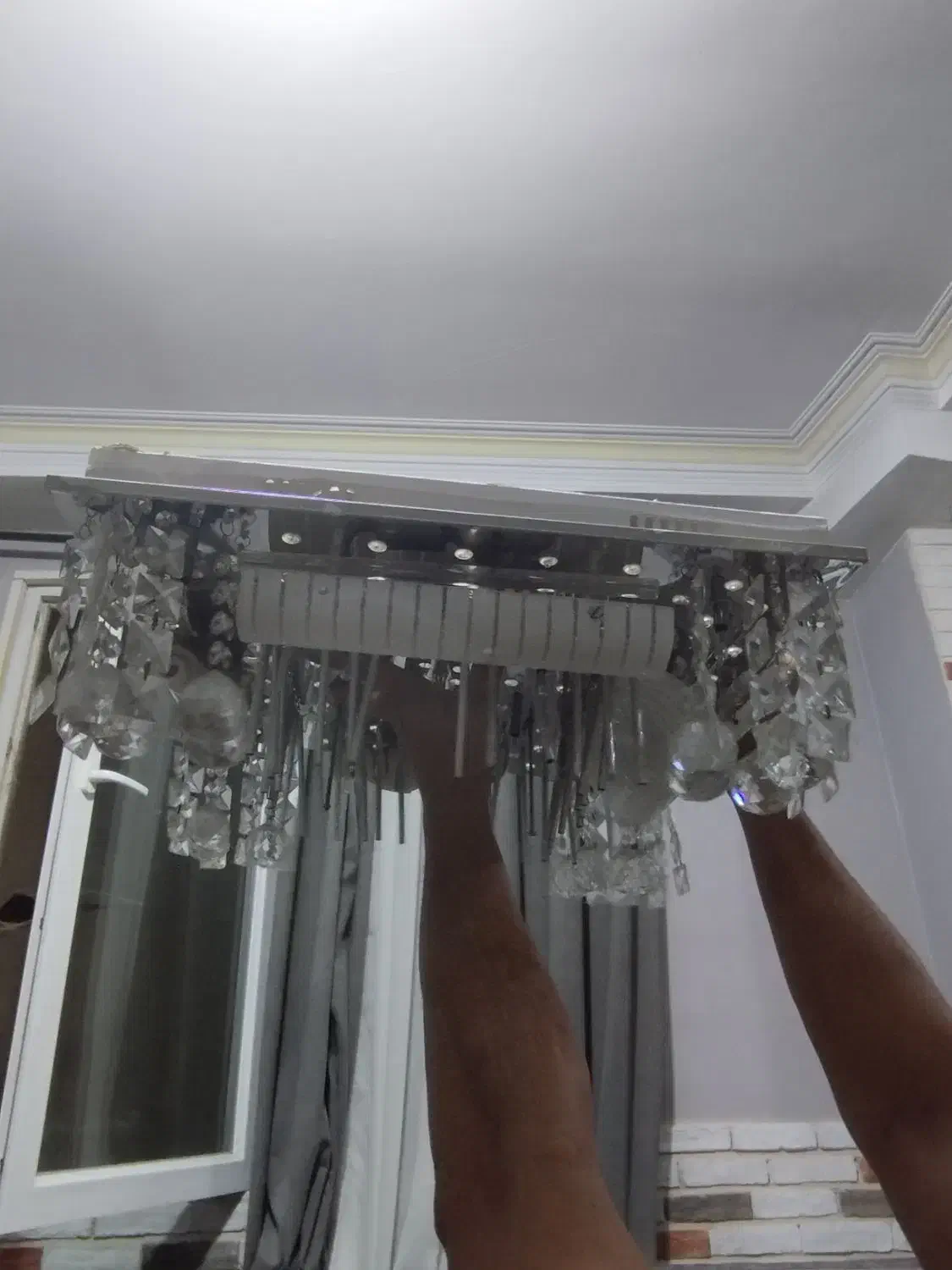 لوستر سقفی کریستالی سه حالته ریموت دار|لوستر و چراغ آویز|اندیشه, شهرک مریم|دیوار