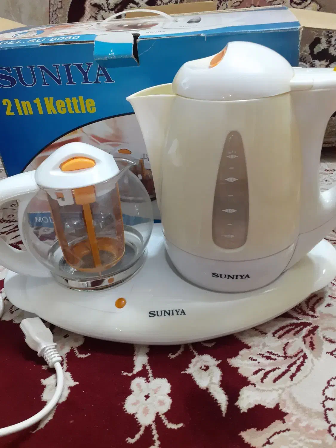 چای ساز برند SUNIYA در حد نو با کارتن|سماور، چایساز، قهوهساز|قم, زنبیل آباد|دیوار