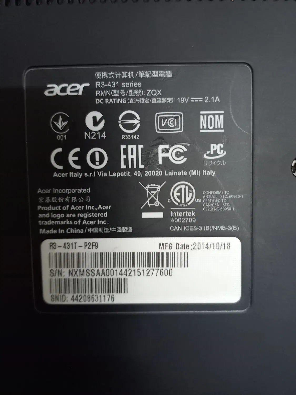 لپ تاپ acer R3 در حد آکبند|رایانه همراه|تهران, الهیه|دیوار