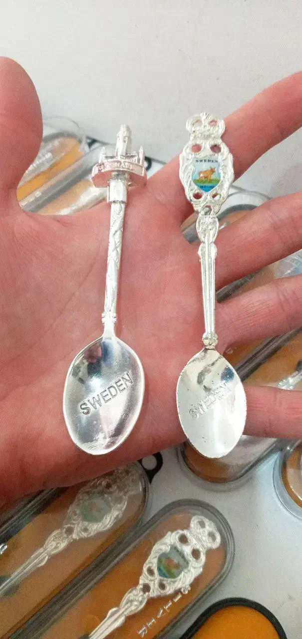 ۲۰ عدد قاشق سوئدی موزیکال قدیمی|کلکسیون اشیاء عتیقه|کهریزک, |دیوار