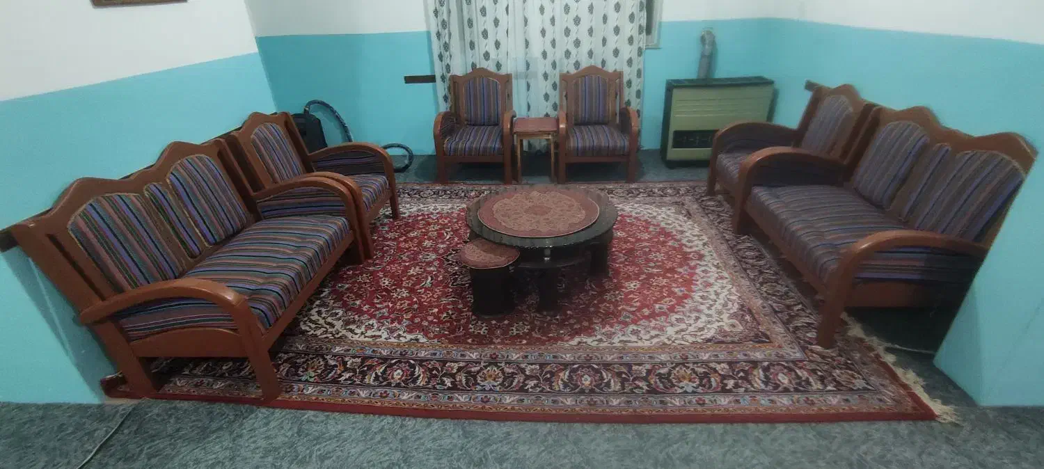 مبل ۸نفره با چوب نراد|مبلمان خانگی و میز عسلی|رامسر, |دیوار