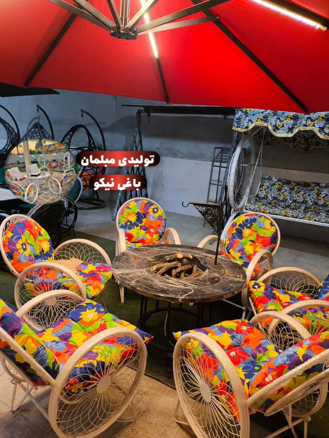 میز آتشدان مدل مستطیل قطر ۱×۲ با چوب ترمو|مبلمان خانگی و میز عسلی|چهارباغ, |دیوار