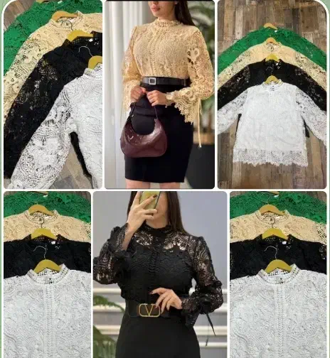 فروش شومیز دانتل مشکی مجلسی زنانه هدیه روز زن|لباس|مشهد, الهیه|دیوار