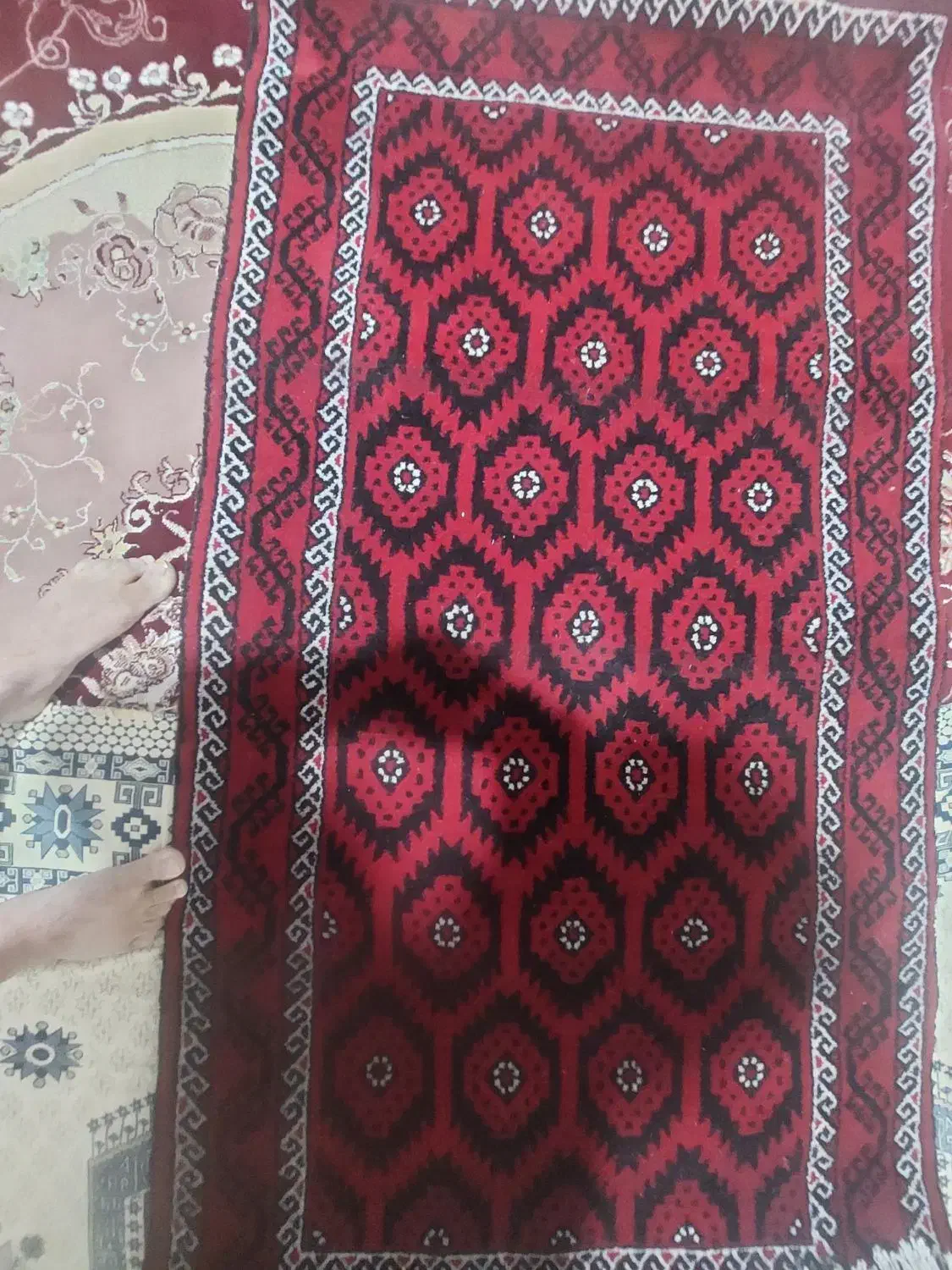 قالی دست باف با رنگ طبیعی الایف طعبیی|فرش|انابد, |دیوار