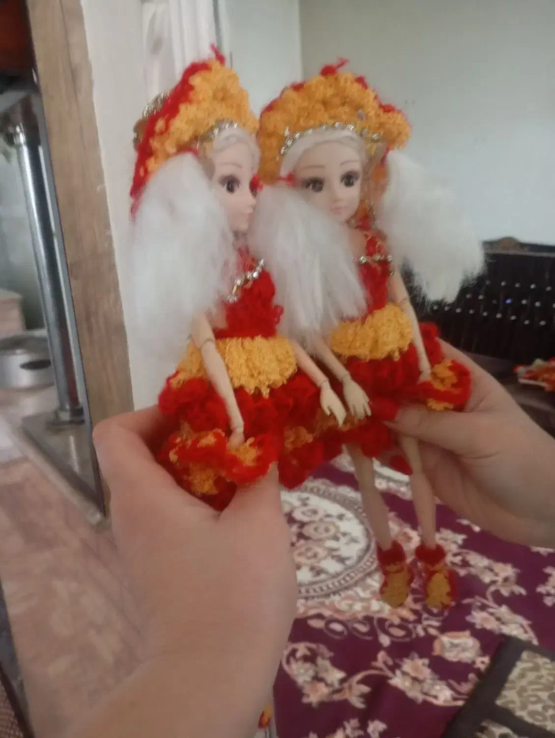 عروسکهای زیبا با لباس بافتنی هنر دست|اسباب‌‌بازی|رباط‌کریم, شترخوار|دیوار