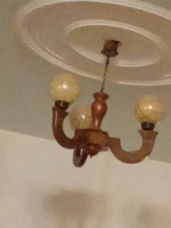 لوستر چوبی سه شاخه|لوستر و چراغ آویز|اردبیل, |دیوار