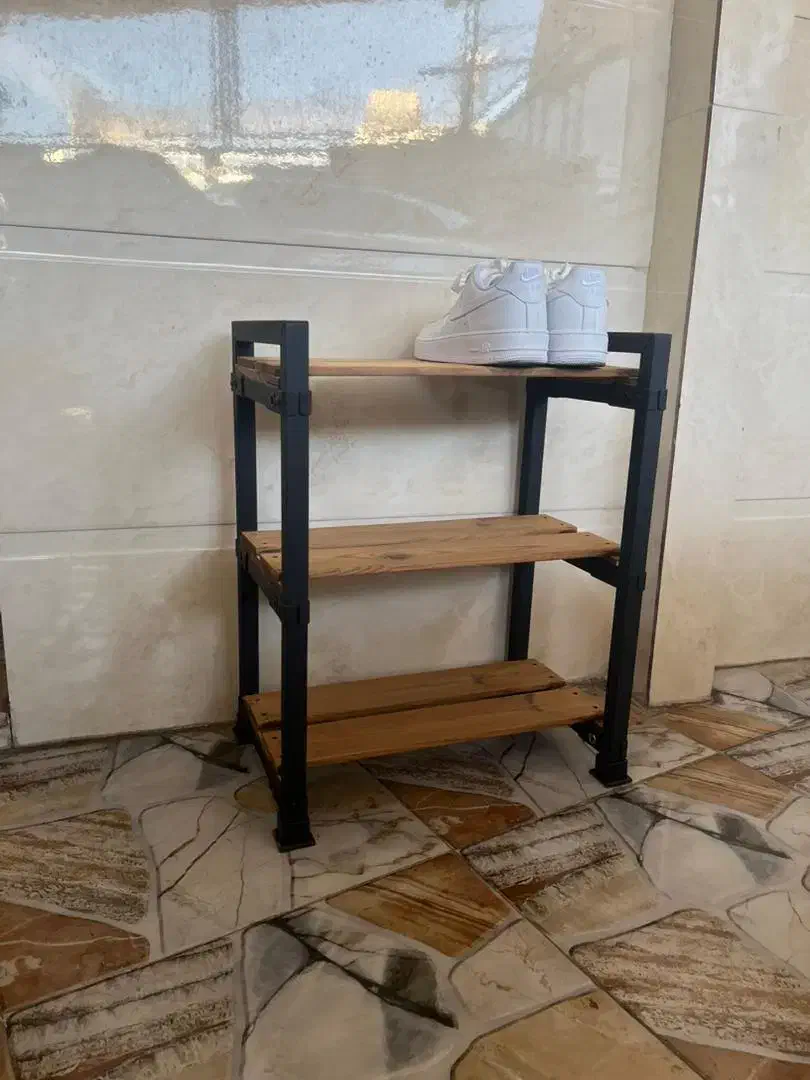 جا کفشی ترکیب فلز و چوب،استند نماز وپایه چرخ خیاطی|جاکفشی، کمد، دراور|اندیمشک, |دیوار