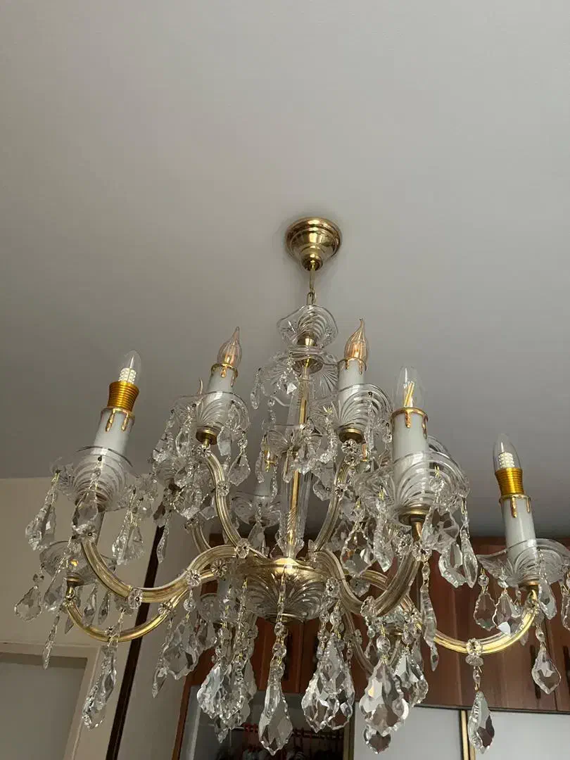 دوعدد لوستر کریستالی|لوستر و چراغ آویز|تهران, افسریه شمالی|دیوار