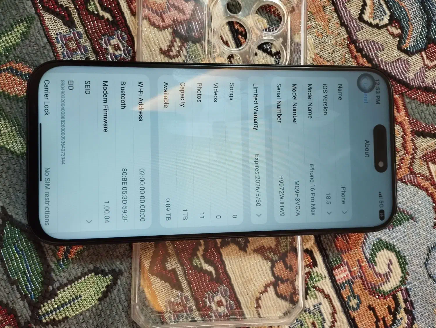 اپل iPhone 16 Pro Max با حافظهٔ ۱ ترابایت|موبایل|کاشان, یحیی آباد|دیوار