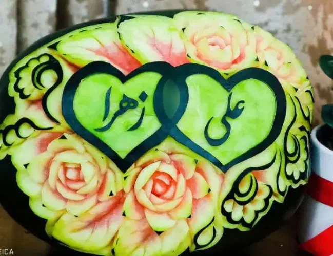 حکاکی هندوانه|خدمات پذیرایی، مراسم|زاهدان, |دیوار