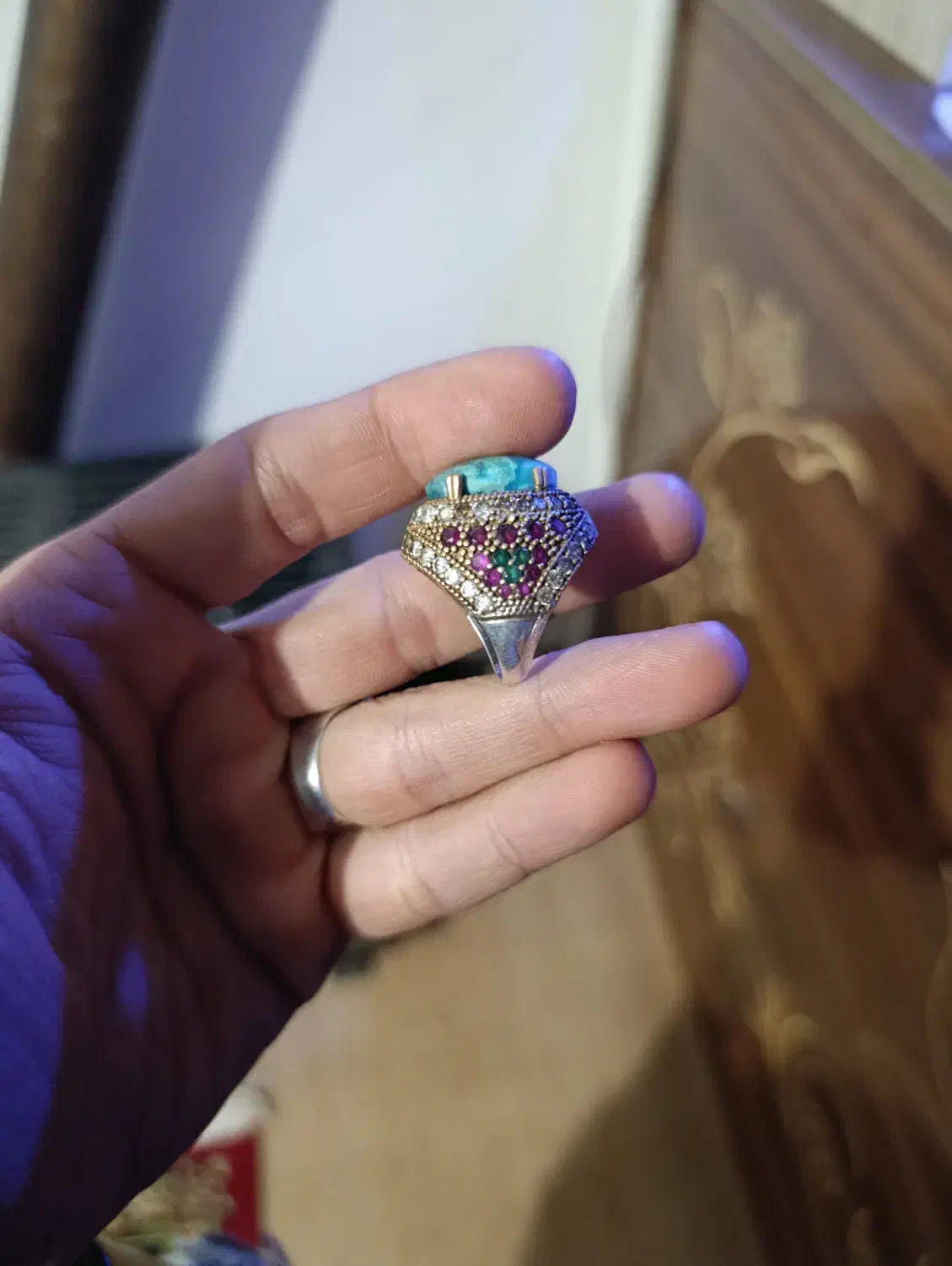 انگشتر چند جواهر نقره|جواهرات|تبریز, |دیوار