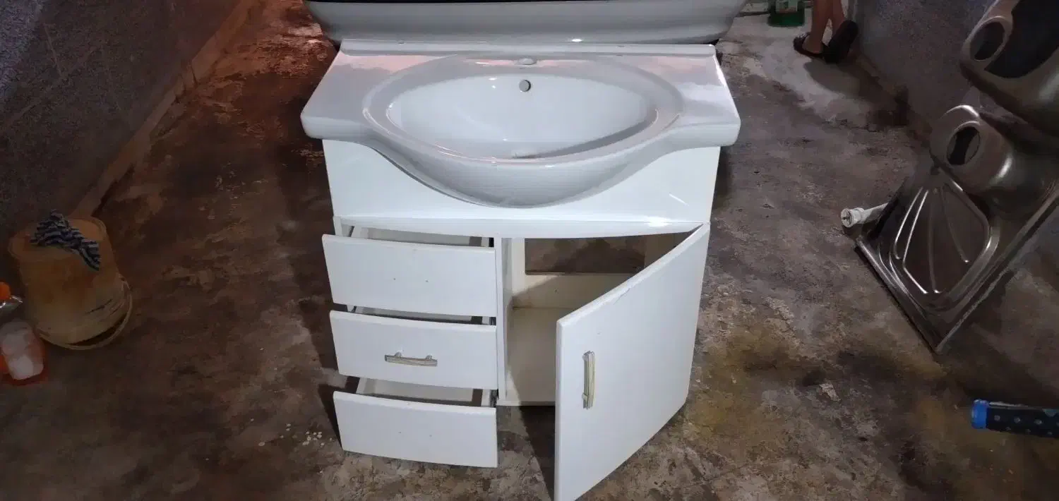 سینک دو لگن به همراه روشویی و زیر روشویی|لوازم سرویس بهداشتی|رشت, قاسمیه|دیوار