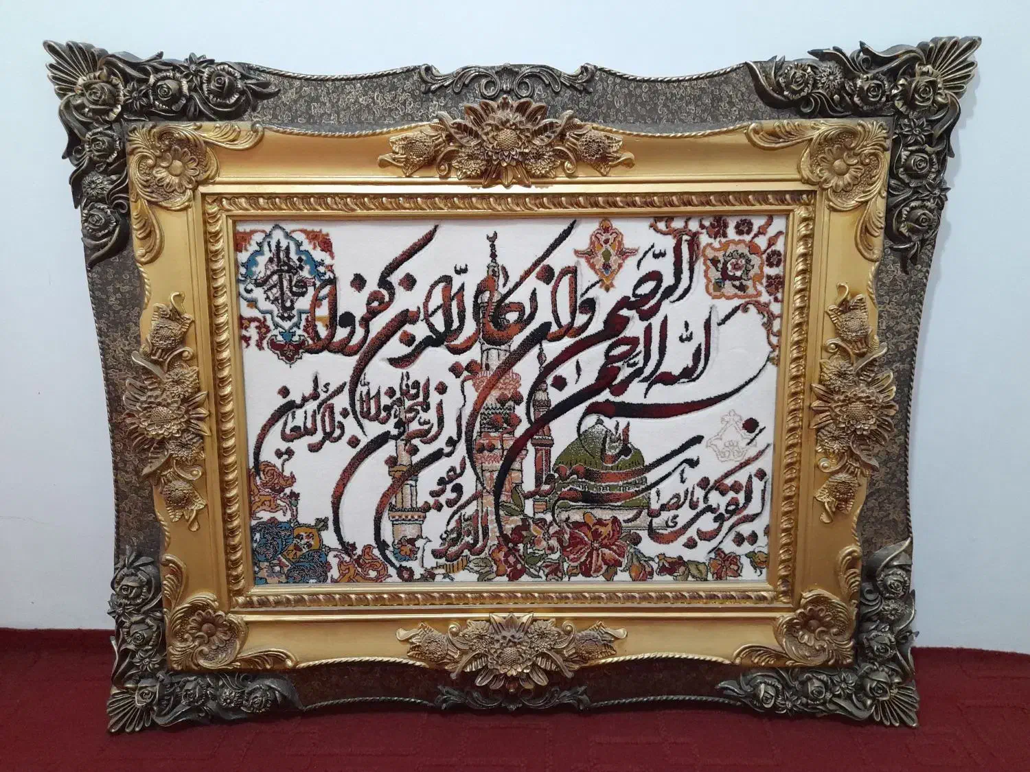 تابلو فرش ماشینی وان یکاد گل برجسته نو|تابلو فرش|مشهد, طلاب|دیوار