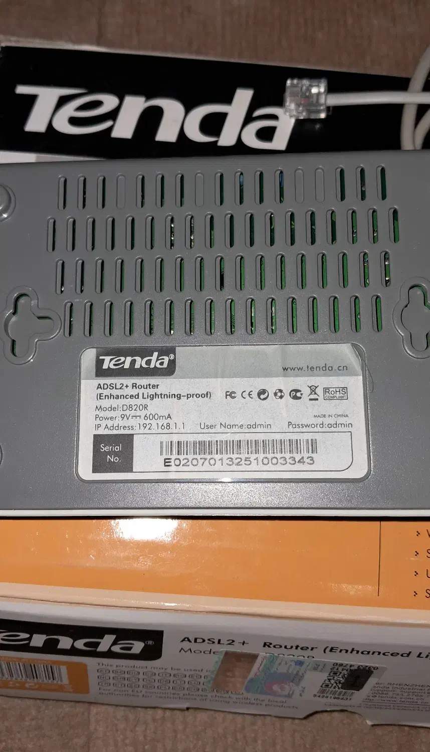 مودم-روتر +ADSL2 و باسیم تندا مدل D820R|مودم و تجهیزات شبکه|اندیشه, اندیشه فاز ۱|دیوار