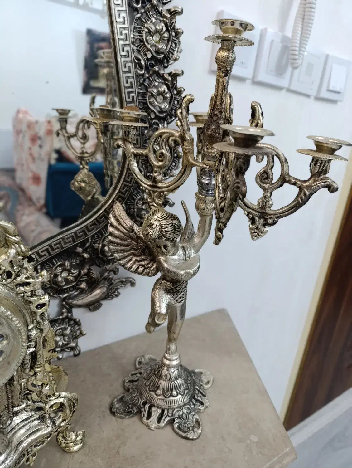 آیینه وشمعدان|آینه|تبریز, |دیوار