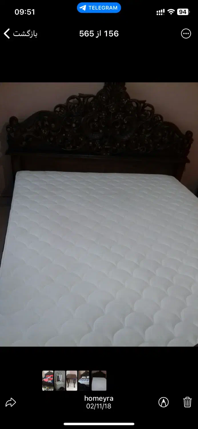 تخت دونفره منبت کاری|تخت و سرویس خواب|هشتگرد, هشتگرد قدیم|دیوار