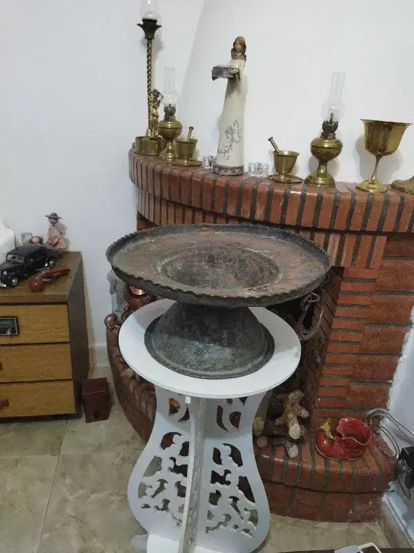 منقل مسی عتیقه|کلکسیون اشیاء عتیقه|رشت, سعدی (تختی)|دیوار