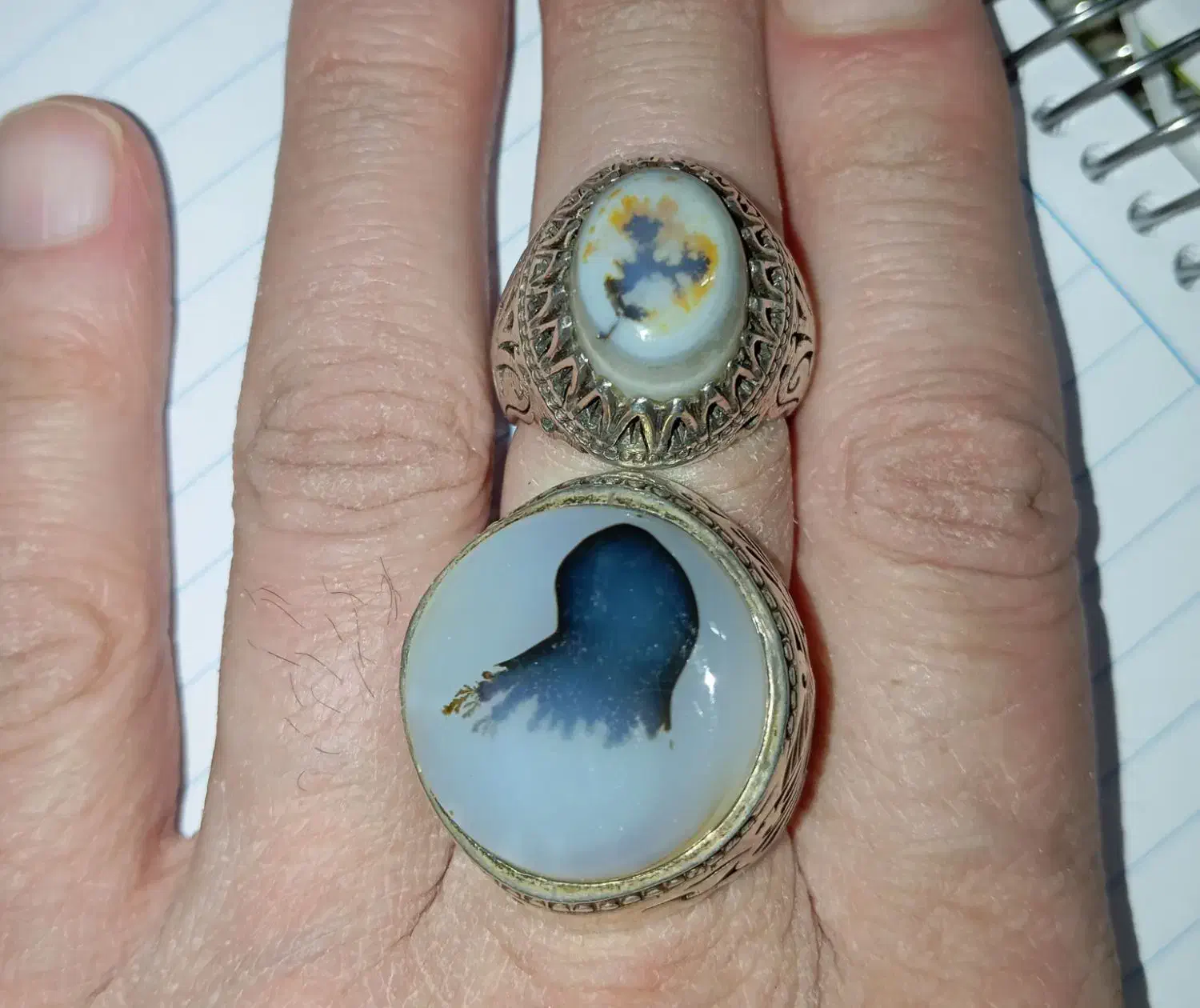 انگشتر شجر باباقوری هندی و قائن و نگین خالی مصور|جواهرات|مشهد, ابوذر|دیوار