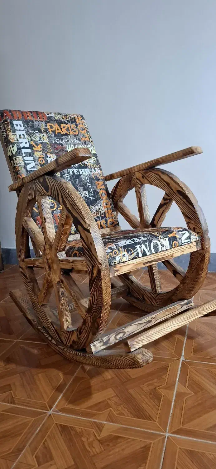 صندلی راک چوبی|میز و صندلی غذاخوری|دوگنبدان, |دیوار