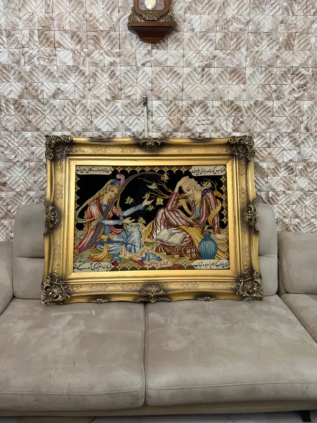 تابلو فرش نفیس عتیقه ابریشم قدمت ۵۰ساله|تابلو فرش|تهران, منیریه|دیوار