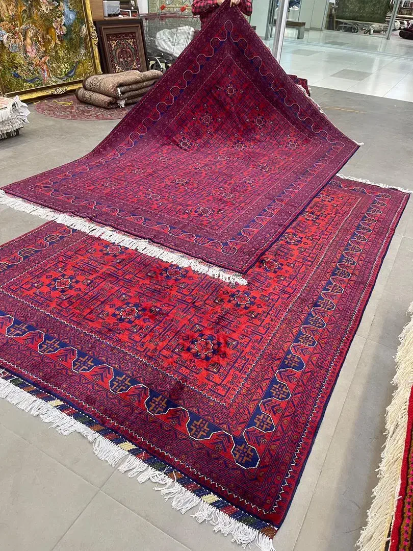 فرش دستباف (بساک)جفت ۸۰ درصد لاکی|فرش|مشکین‌دشت, |دیوار