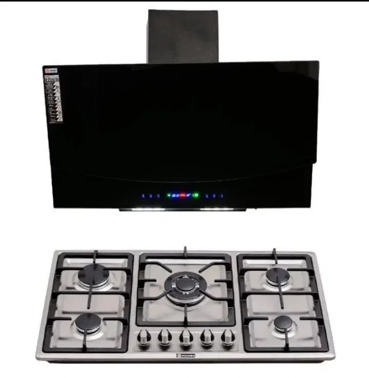 پک کامل هود و اجاق گاز شیشه‌ای/ پنج شعله/ هود لمسی|اجاق گاز و لوازم برقی پخت‌وپز|زاهدان, |دیوار