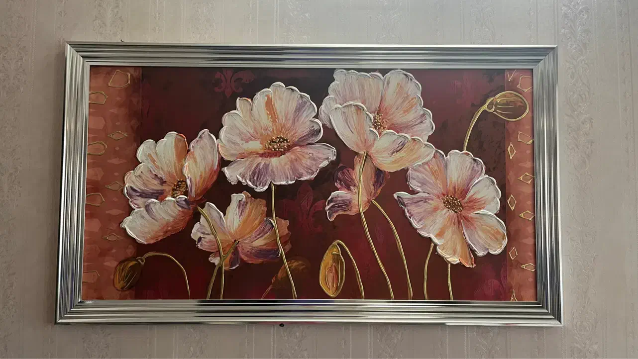 قاب گل خمیری|تابلو، نقاشی، عکس|قم, شهرک شهرداری|دیوار