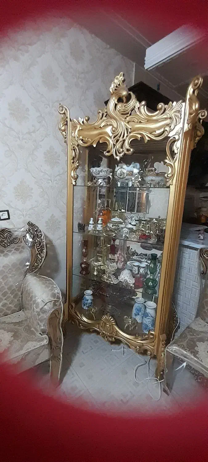 بوفه سلطنتی طلایی رنگ|بوفه، ویترین، کنسول|شیراز, دارالرحمه|دیوار