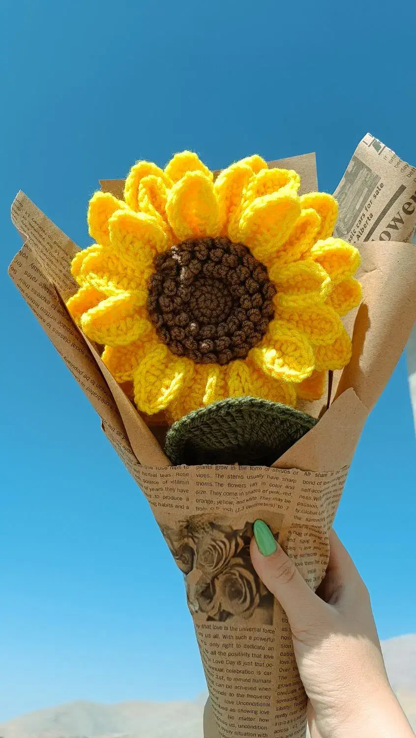 انواع دسته گل بافتنی تک شاخه و چند شاخه|گل مصنوعی|شهرکرد, |دیوار