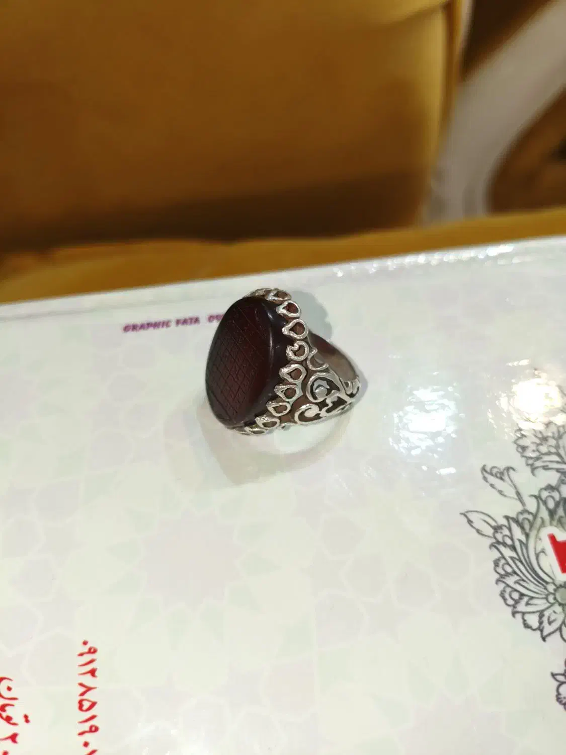 انگشتر عقیق عنابی|جواهرات|یزد, |دیوار